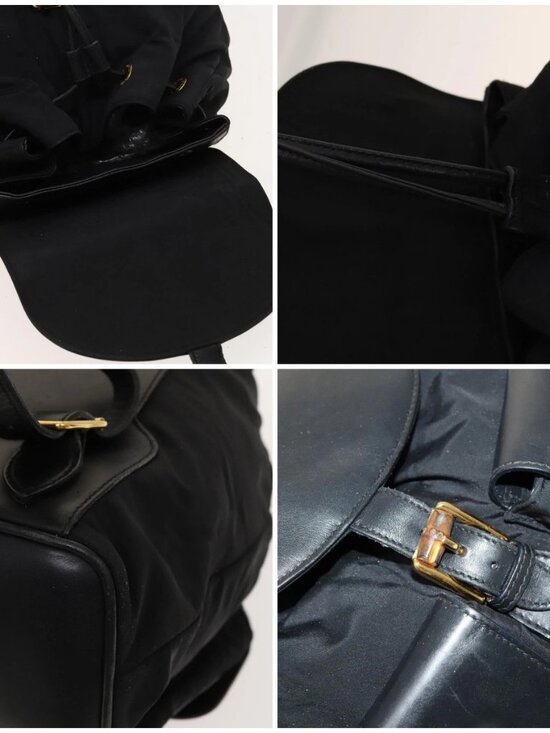 GUCCI Bamboo Backpack Leather Black Auth th5812 main image 8